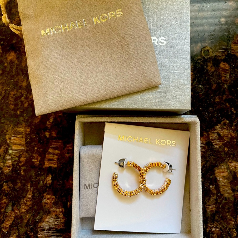 Michael Kors rose gold hoop earrings